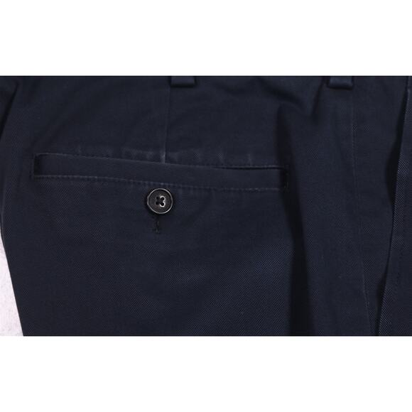Brooks Brothers Advantage Chino Milano Navy Blue Flat Front Pants 37x30 - Picture 3 of 8